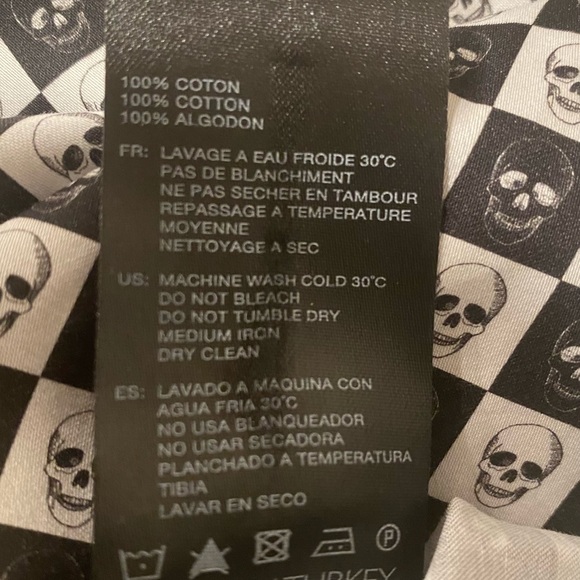 SHIRT NEW Maceoo Gallileo gingham skull Luxe Paris L - Picture 7 of 14